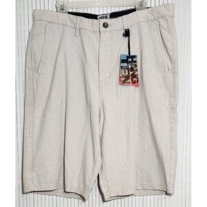 Hang Ten Shorts For Mens Size 36 Color Beige 100% Cotton With Pockets B9